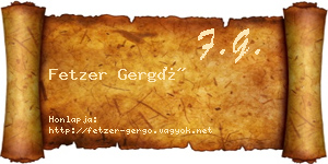 Fetzer Gergő névjegykártya